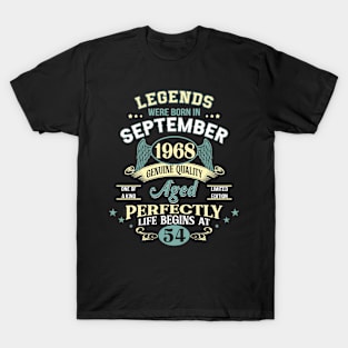 54th Birthday Decoration Legends Were Born In September 1968 54 years old T-Shirt